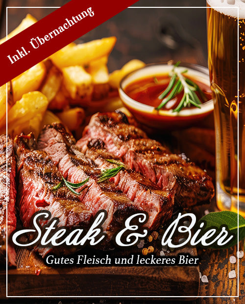 Steak & Bier Tasting - inkl. Übernachtung für 2 Personen